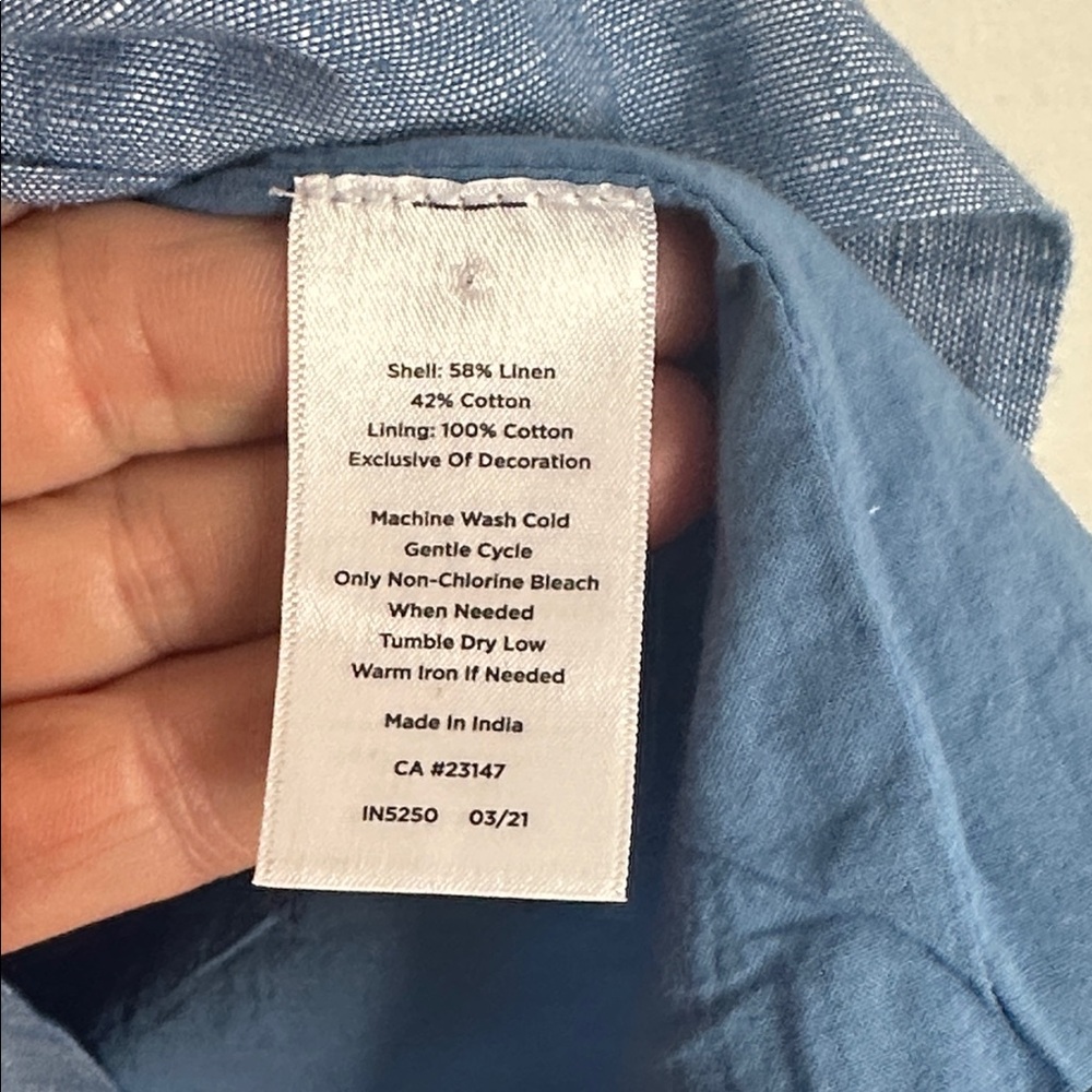 TALBOTS chambray scalloped embroidery shift dress 10 - Picture 5 of 7